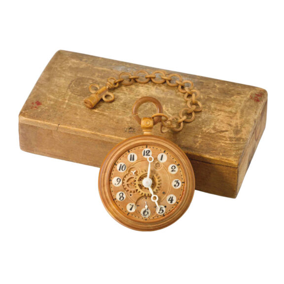 Rare Russian birchwood and bone cylinder watch Circa 1850