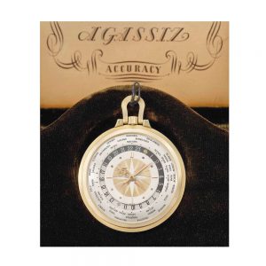 Very rare Swiss 14k gold World Time lever watch Circa 1945