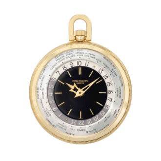 Attractive Swiss 18k gold World Time lever watch Circa 1951