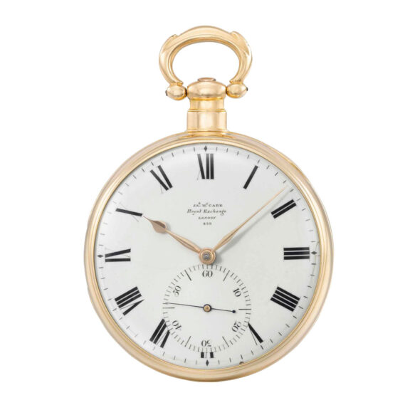 English 18K rose gold open faced chronometer Circa 1819