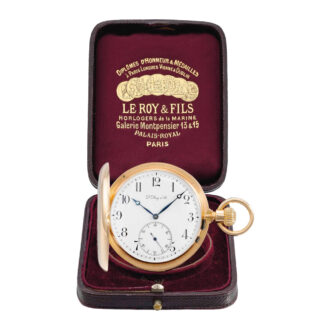 French rose gold hunting cased quarter repeater Circa 1890