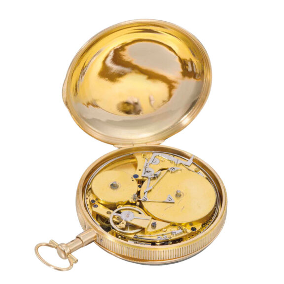 Swiss open faced quarter repeating muscial watch Circa 1820 Swiss open faced quarter repeating muscial watch Circa 1820