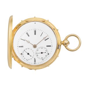 Swiss gold hunting cased à tact watch with date Circa 1850