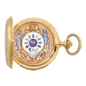 Swiss minute repeating lever with Jacquemarts Circa 1880