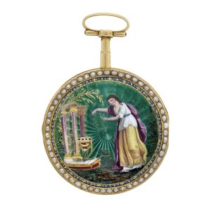 Swiss gold, enamel and pearl set verge watch Circa 1780
