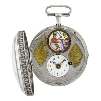Austrian silver verge with concealed erotic scene Circa 1800