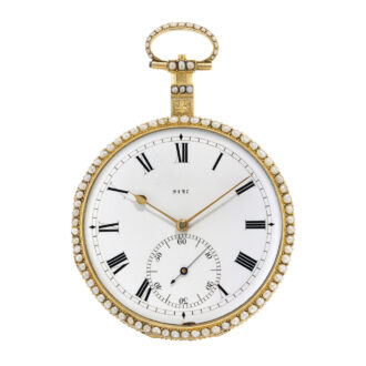Recased gold, enamel and pearl set musical watch Circa 1820