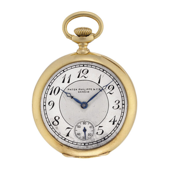 Swiss 18k gold open faced lever with two-tone dial Circa 1890