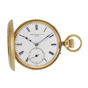 Swiss 18k gold half hunting cased lever watch Circa 1869