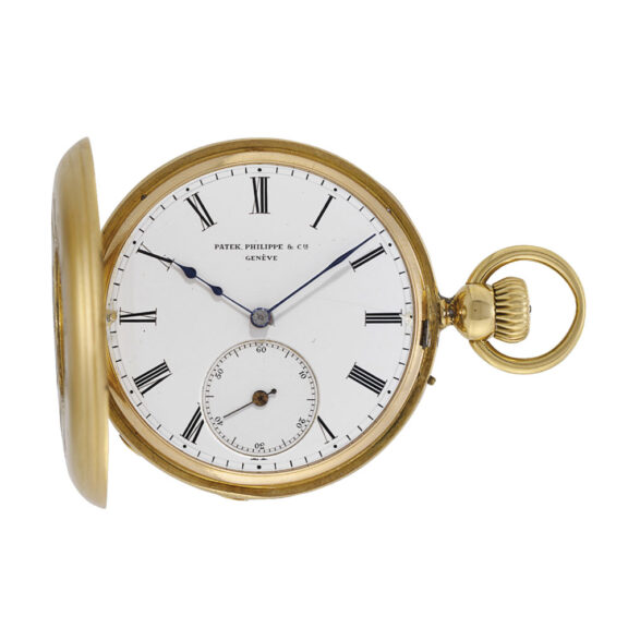 Swiss 18k gold half hunting cased lever watch Circa 1869
