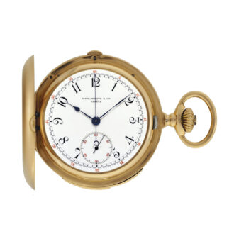Swiss gold hunting cased repeating chronograph Circa 1904