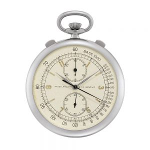 Stainless steel chronograph with vertical registers Circa 1940