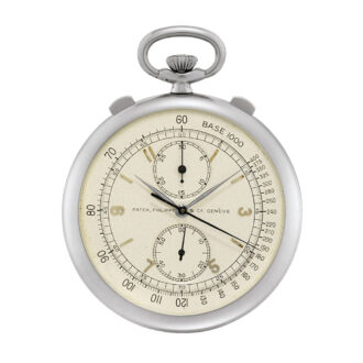 Stainless steel chronograph with vertical registers Circa 1940