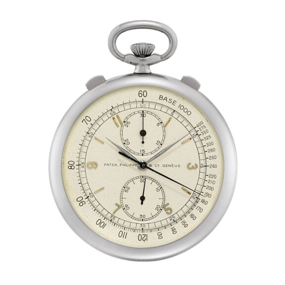 Stainless steel chronograph with vertical registers Circa 1940