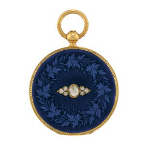 Swiss gold, enamel and diamond set full hunter Circa 1856