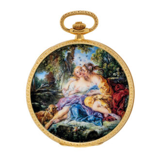 Swiss lever with enamel miniature by Suzanne Rohr Circa 1992