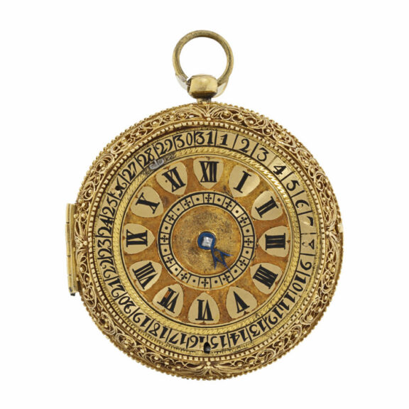 English gold pair cased single hand verge with date Circa 1680