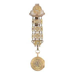 French gold verge watch with associated chatelaine Circa 1780