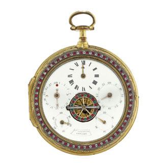 Gilt, enamel and paste set verge with moon phases Circa 1790