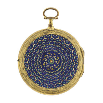 Gilt, enamel and paste set verge with moon phases Circa 1790