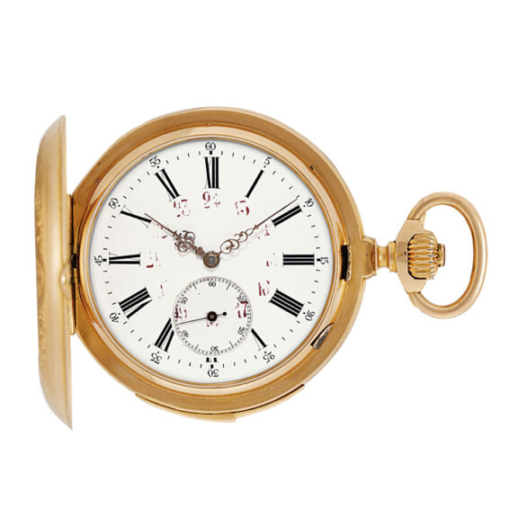Swiss 18k rose gold hunting cased minute repeater Circa 1890