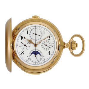 Swiss rose gold hunting cased complicated watch Circa 1890