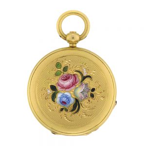 Charming Swiss miniature gold and enamel watch Circa 1850
