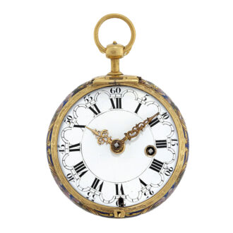 Swiss gold and enamel open faced verge watch Circa 1700
