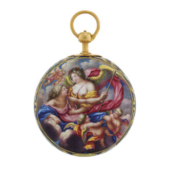 Swiss gold and enamel open faced verge watch Circa 1700
