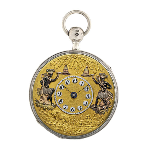 French silver quarter repeater with Jacquemarts Circa 1800