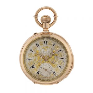 Gold lever with Jacquemarts for Turkish market Circa 1890