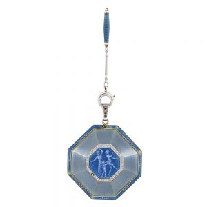 French gold, platinum, enamel, diamond set lever Circa 1910