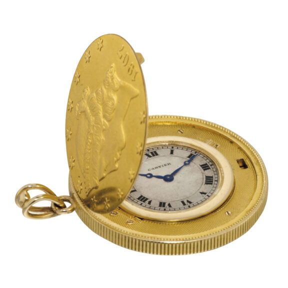 Fine and rare Swiss gold twenty dollar coin watch Circa 1950