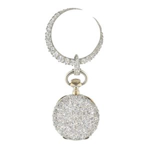 Gold and diamond set pendant watch with brooch Circa 1890