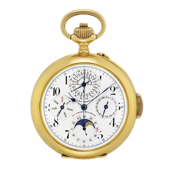 Swiss gold open faced complicated lever watch Circa 1890