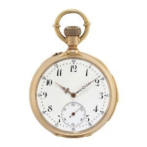 Danish 18k rose gold five minute repeating lever Circa 1910
