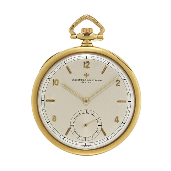 Swiss 18 carat gold open faced keyless lever watch Circa 1920