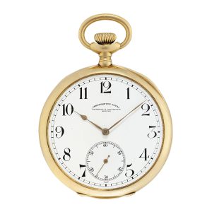 Large Swiss 18 carat gold open faced lever watch Circa 1910
