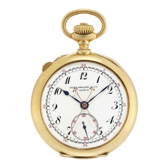 Swiss 18k gold split seconds chronograph lever Circa 1904