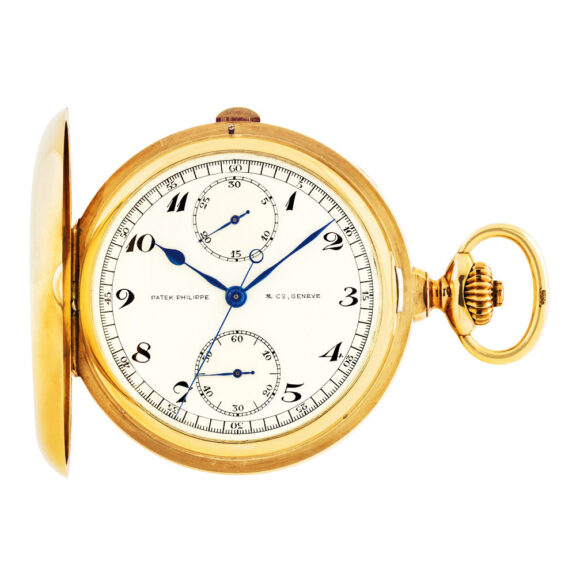 Swiss hunting cased single button chronograph Circa 1914