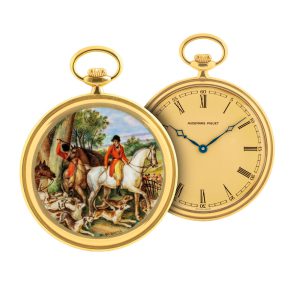 Unique Swiss gold open faced lever pocket watch Circa 1982