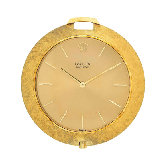 Fine and unusual Swiss 18k gold pocket watch Circa 1950 Fine and unusual Swiss 18k gold pocket watch Circa 1950