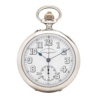 Silver open faced single button lever chronograph Circa 1919