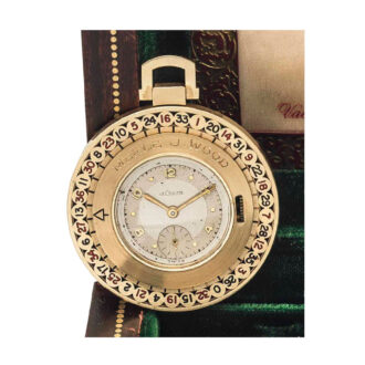 Swiss 14 carat gold watch with roulette wheel bezel Circa 1940