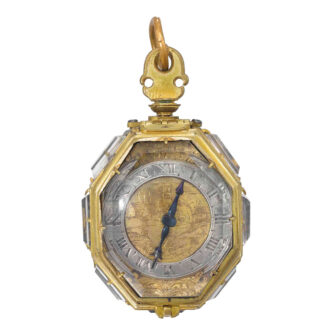 German octagonal rock crystal, gilded brass verge Circa 1620