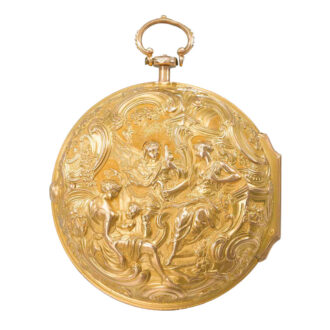 English 18k gold pair cased verge repoussé watch Circa 1755