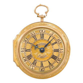 English 18k gold pair cased verge repoussé watch Circa 1755 English 18k gold pair cased verge repoussé watch Circa 1755