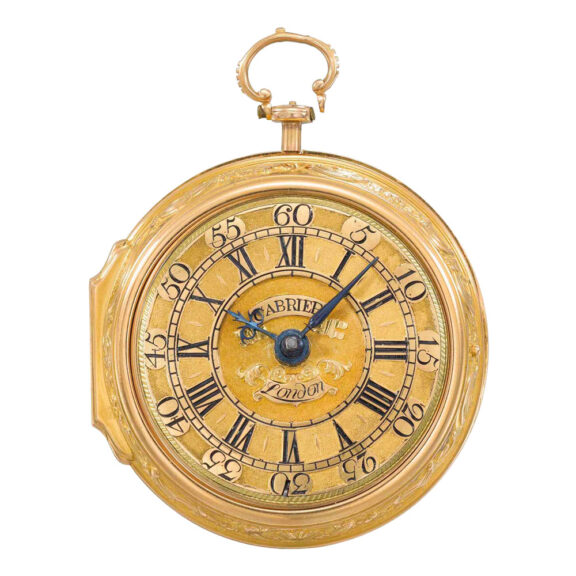 English 18k gold pair cased verge repoussé watch Circa 1755 English 18k gold pair cased verge repoussé watch Circa 1755