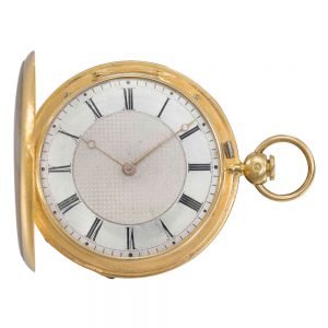 French 18k gold hunting cased repeating cylinder Circa 1830