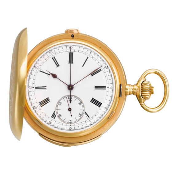 Gold hunting cased repeating lever chronograph Circa 1903